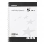 White Box Wirebound Notebook Ruled 100 Pages A4 [Pack 10]